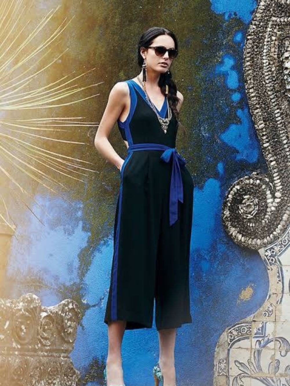 ANTHROPOLOGIE / Elevenses Jumpsuits / Navy Blue / Sleeveless Cut Out / Size 6